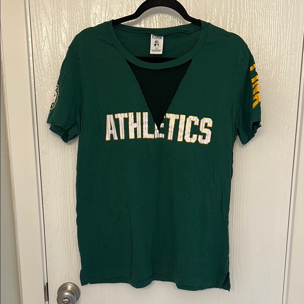 Green Graphic T-Shirt with Sleeve Details